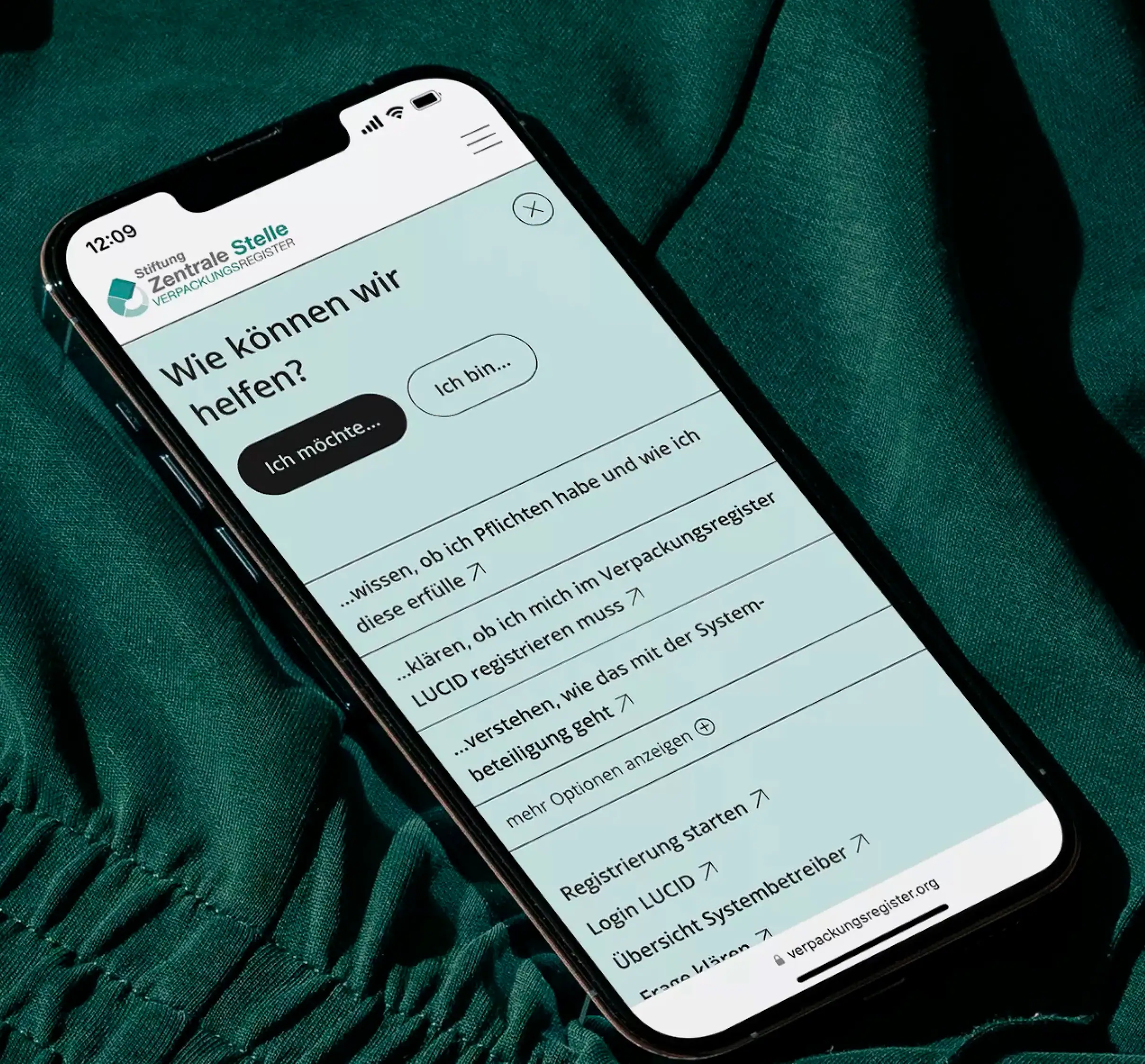 UX Design für Zentrale Stelle Verpackungsregister